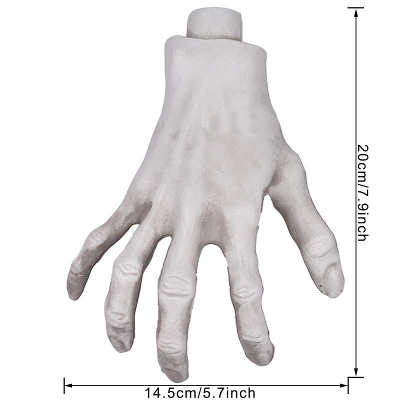 XONOR Halloween Skeleton Hands - 1 Pair Realistic Plastic Skeleton Zombie Hands for Halloween Terror Scary Props Decorations - Image 4